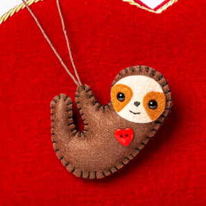 Adorable Handmade Brown Sloth Ornament