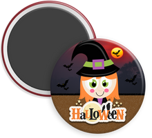 Load image into Gallery viewer, Witch halloween button magnet
