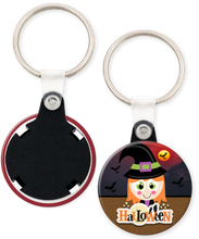 Load image into Gallery viewer, Witch halloween button keyring
